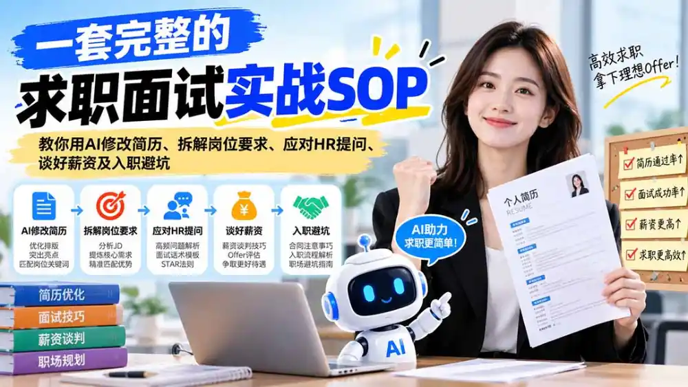 一套完整的求职面试实战SOP:教你用AI修改简历、拆解岗位要求、应对HR提问、谈好薪资及入职避坑-海淘下载站