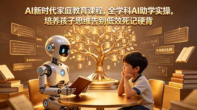 AI新时代家庭教育课程，全学科AI助学实操，培养孩子思维告别低效死记硬背-海淘下载站