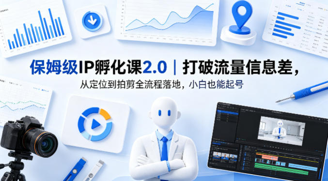 保姆级IP孵化课2.0｜打破流量信息差，从定位到拍剪全流程落地，小白也能起号-海淘下载站