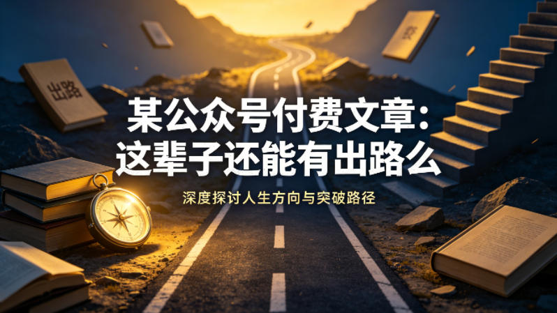 某公众号付费文章：这辈子还能有出路么-海淘下载站