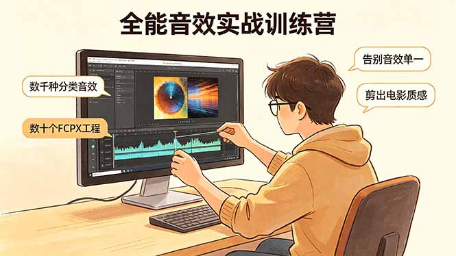 全能音效实战训练营：数千种分类音效+数十个FCPX工程，告别音效单一，剪出电影质感-海淘下载站
