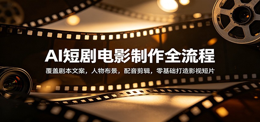 AI短剧电影制作全流程：覆盖剧本文案，人物布景，配音剪辑，零基础打造影视短片-海淘下载站