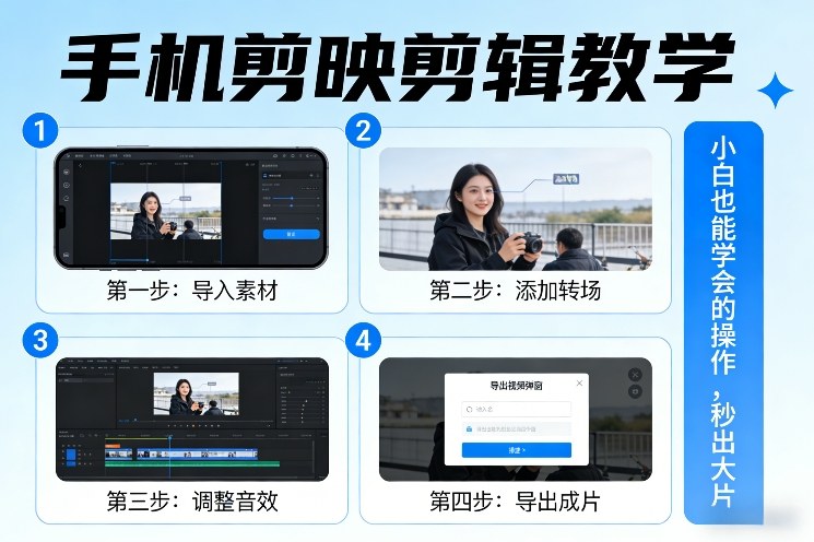 手机剪映剪辑教学，小白也能学会的操作，秒出大片-海淘下载站