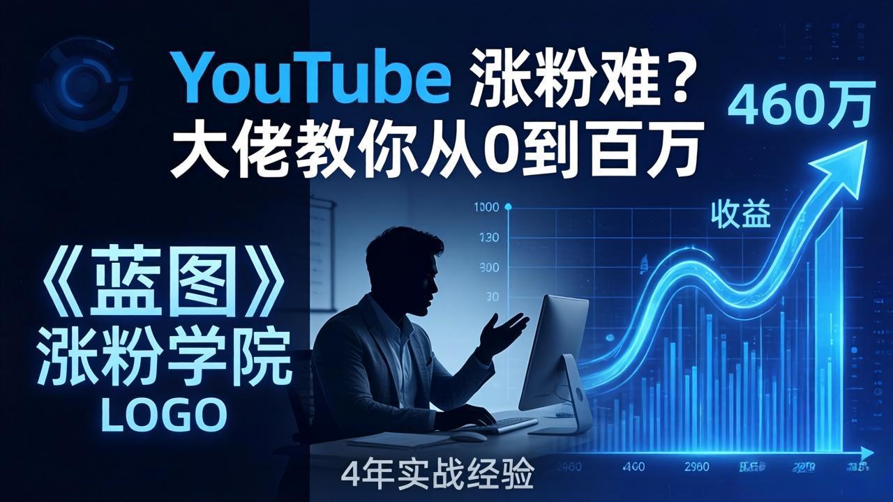 YouTube 涨粉难？《蓝图涨粉学院》：4 年赚 460 万的大佬教策略，从0到百万有路径！-海淘下载站
