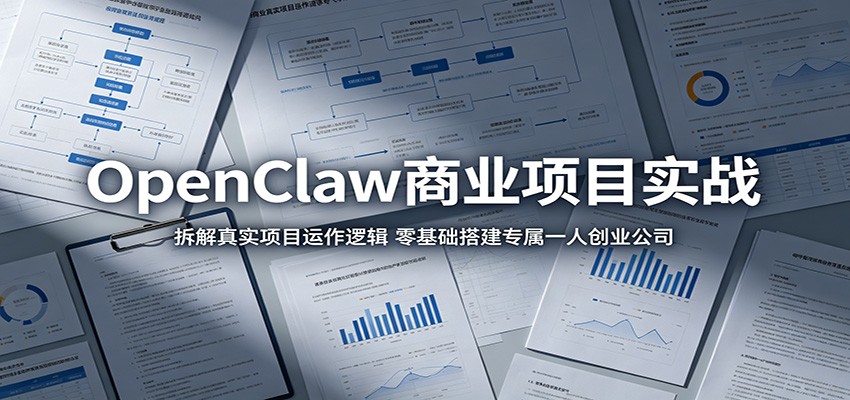 OpenClaw商业项目实战：拆解真实项目运作逻辑，零基础搭建专属一人创业公司-海淘下载站