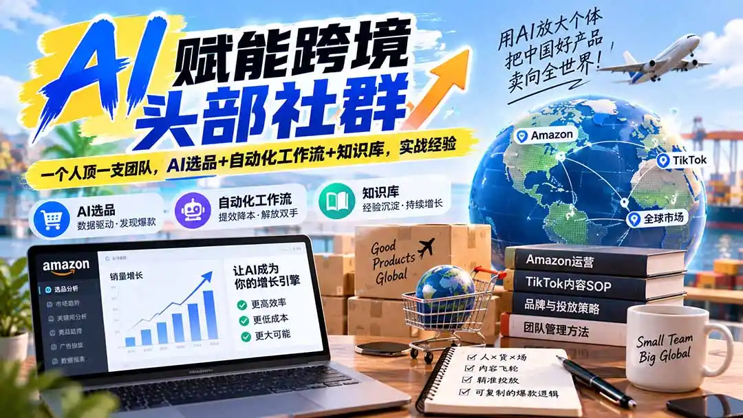 AI赋能跨境头部社群-更新9月：一个人顶一支团队，AI选品+自动化工作流+知识库，实战经验-海淘下载站