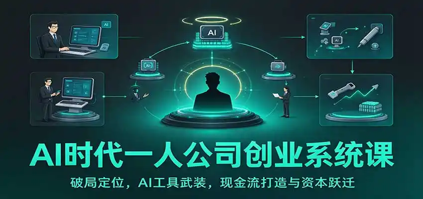 AI时代一人公司创业系统课:破局定位,AI工具武装,现金流打造与资本跃迁-海淘下载站