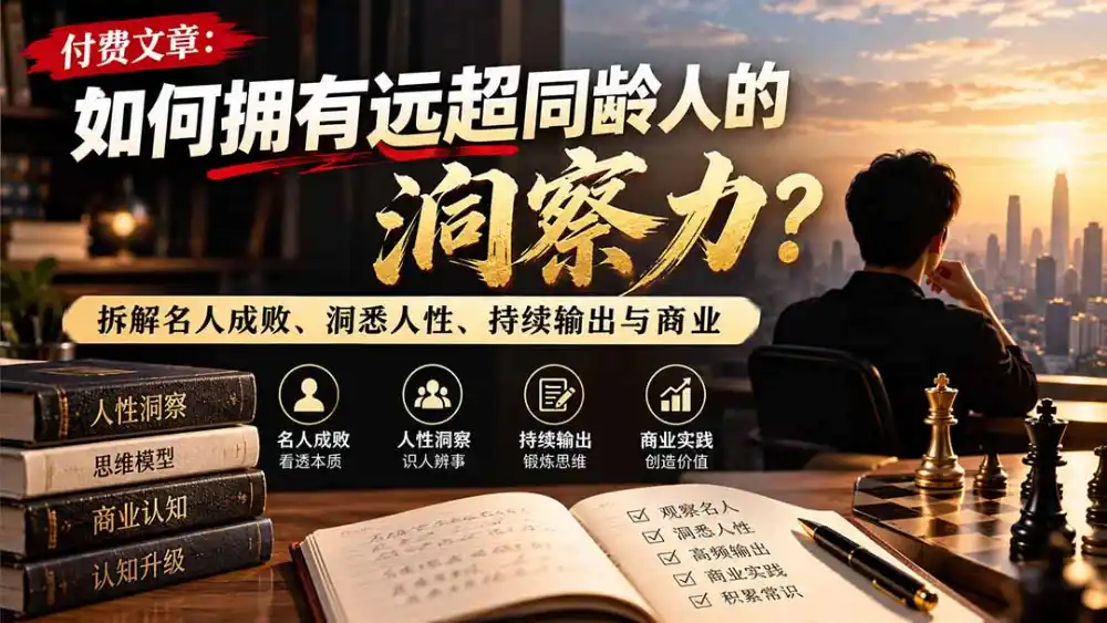 付费文章:如何拥有远超同龄人的洞察力?拆解名人成败、洞悉人性、持续输出与商业实践-海淘下载站