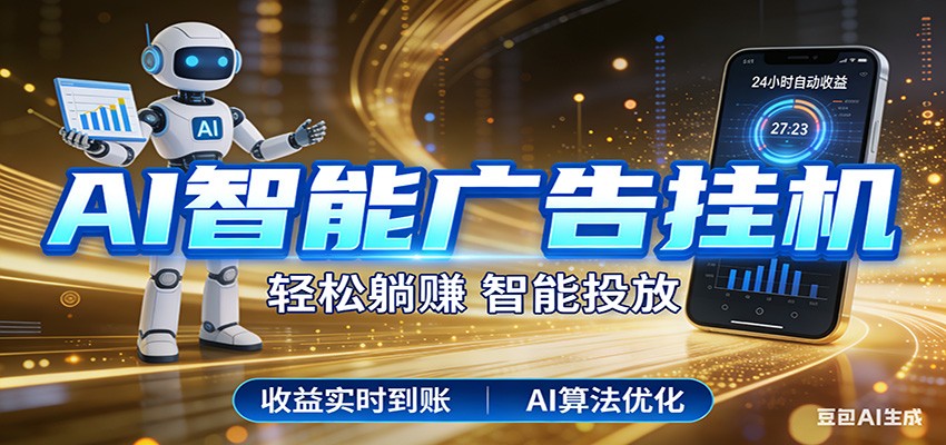 智能广告挂机新时代，利用碎片化时间实现稳定被动收益，AI帮你持续盈利-海淘下载站