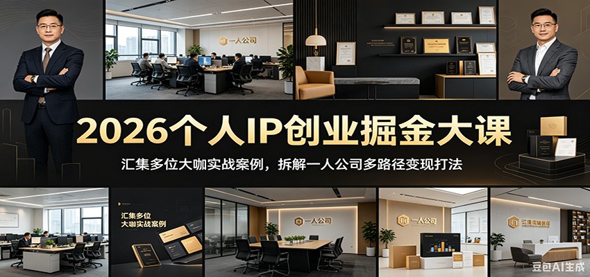 2026个人IP创业掘金大课：汇集多位大咖实战案例，拆解一人公司多路径变现打法-海淘下载站