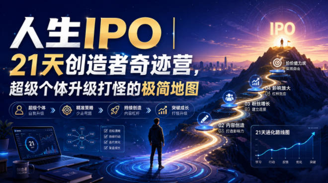 人生IPO︱21天创造者奇迹营，超级个体升级打怪的极简地图-海淘下载站