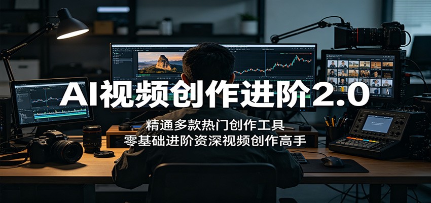 AI视频创作进阶2.0：精通多款热门创作工具，零基础进阶资深视频创作高手-海淘下载站