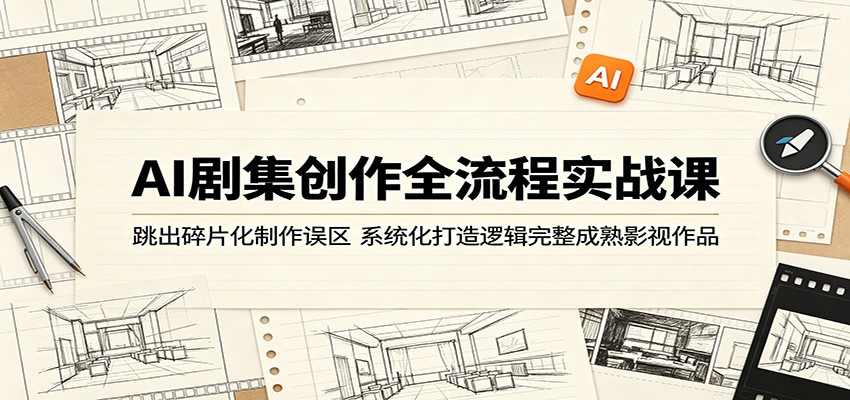 AI剧集创作全流程实战课：跳出碎片化制作误区，系统化打造逻辑完整成熟影视作品-海淘下载站