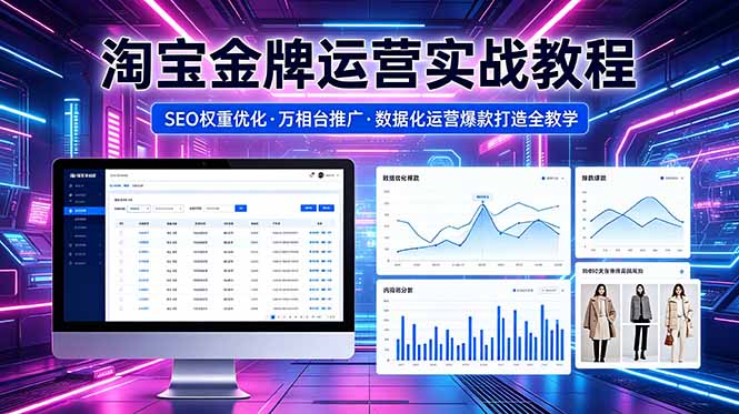 2026 淘宝金牌运营实战教程，SEO权重优化万相台推广，数据化运营爆款打造全教学-海淘下载站
