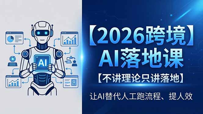 2026跨境AI落地课，不讲理论只讲落地，让AI替代人工跑流程、提人效-海淘下载站