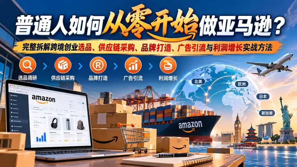 普通人如何从零开始做亚马逊?完整拆解跨境创业选品、供应链采购、品牌打造、广告引流与利润增长实战方法-海淘下载站