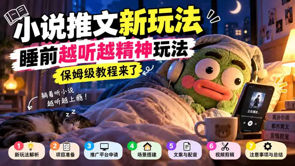 小说推文新玩法,睡前越听越精神玩法,保姆级教程来了-海淘下载站