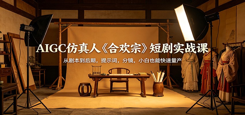 AIGC仿真人《合欢宗》短剧实战课：从剧本到后期，提示词，分镜，小白也能快速量产-海淘下载站