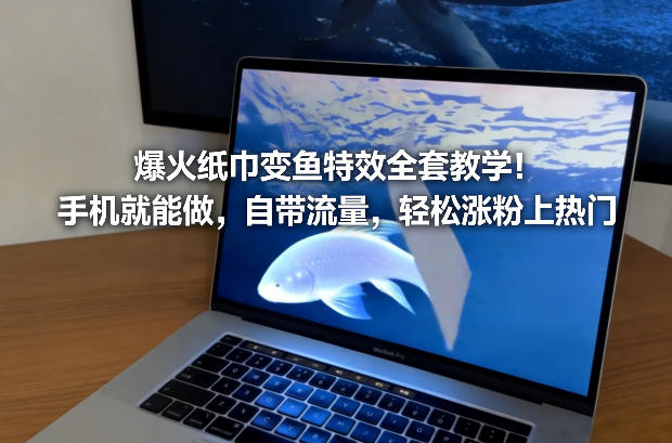 爆火纸巾变鱼特效全套教学！手机就能做，自带流量，轻松涨粉上热门-海淘下载站