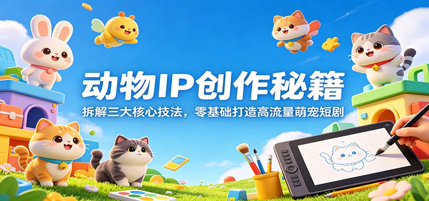 动物IP创作秘籍：拆解三大核心技法，零基础打造高流量萌宠短剧-海淘下载站