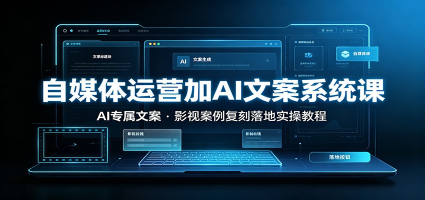 自媒体运营加AI文案系统课：：AI专属文案，影视案例复刻落地实操教程-海淘下载站