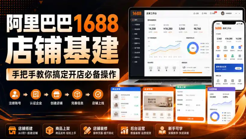 阿里巴巴1688店铺基建,手把手教你搞定开店必备操作(更新8月)