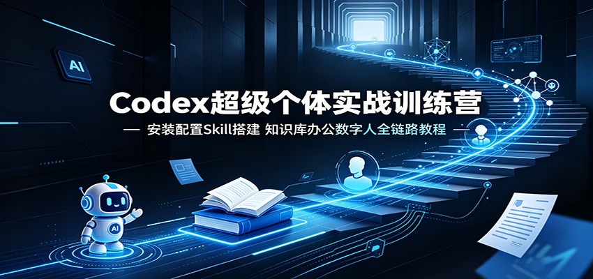 Codex超级个体实战训练营：安装配置Skill搭建，知识库办公数字人全链路教程-海淘下载站