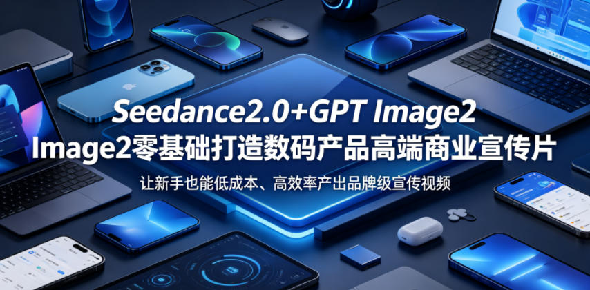 Seedance2.0+GPT Image2零基础打造数码产品高端商业宣传片，让新手也能低成本、高效率产出品牌级宣传视频-海淘下载站