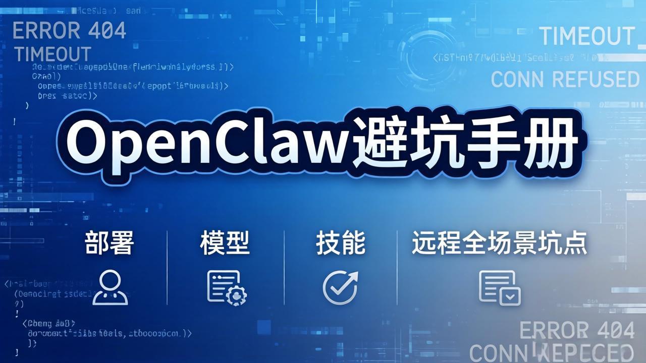 OpenClaw避坑手册：部署+模型+技能+远程全场景坑点，一次性给你说全，少走弯路-海淘下载站