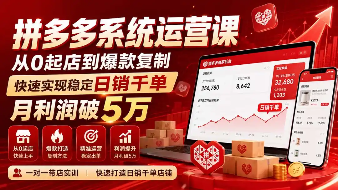 拼多多系统运营课(更新8月-海淘下载站