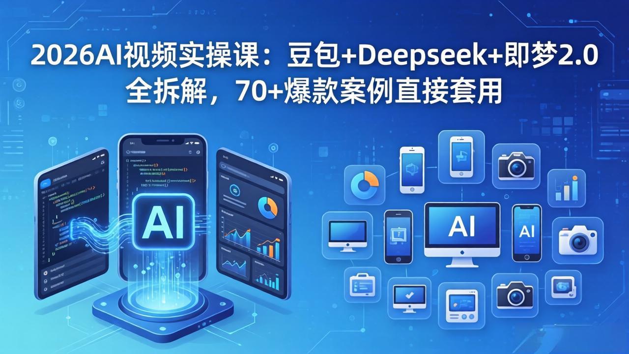 2026AI视频实操课：豆包+Deepseek+即梦2.0全拆解，70+爆款案例直接套用-海淘下载站