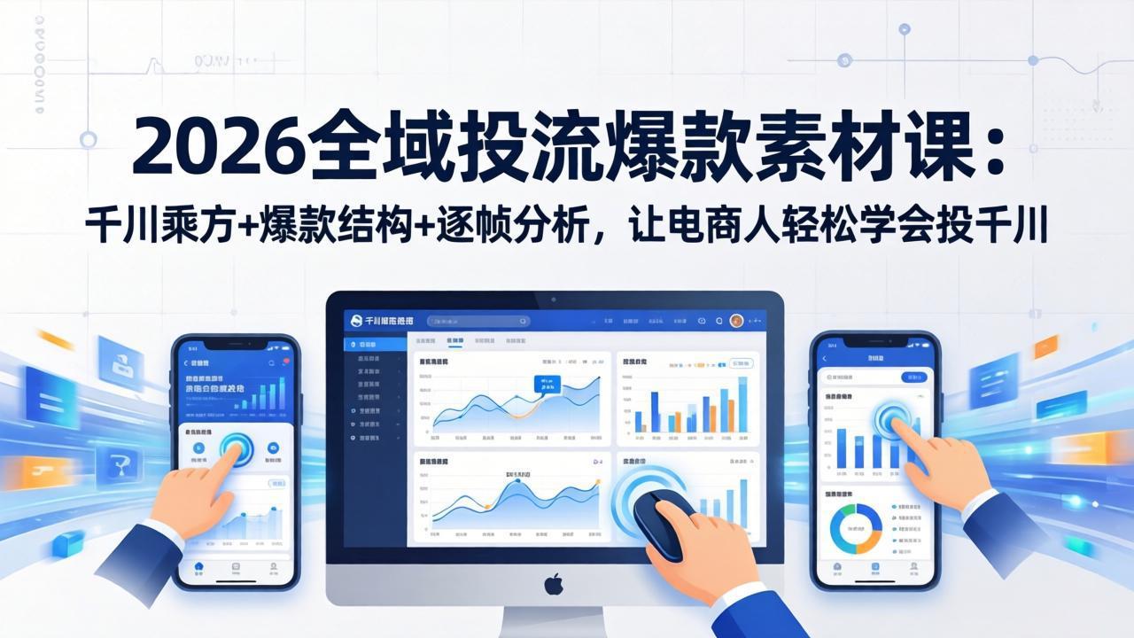 2026全域投流爆款素材课：千川乘方+爆款结构+逐帧分析，让电商人轻松学会投千川-海淘下载站
