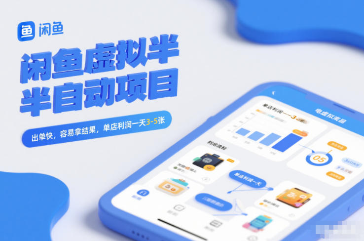 闲鱼虚拟半自动项目，出单快，容易拿结果，单店利润一天3-5张-海淘下载站