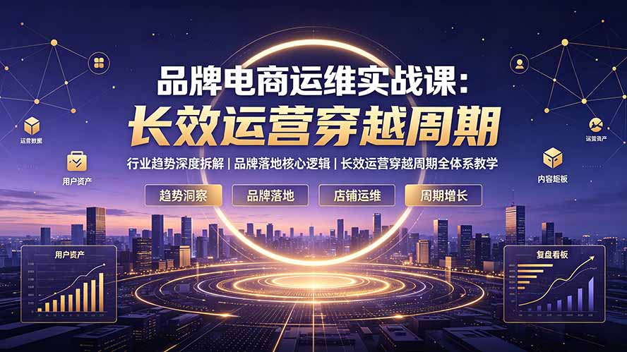 品牌电商运维实战课：行业趋势深度拆解｜品牌落地核心逻辑｜长效运营穿越周期全体系教学-海淘下载站