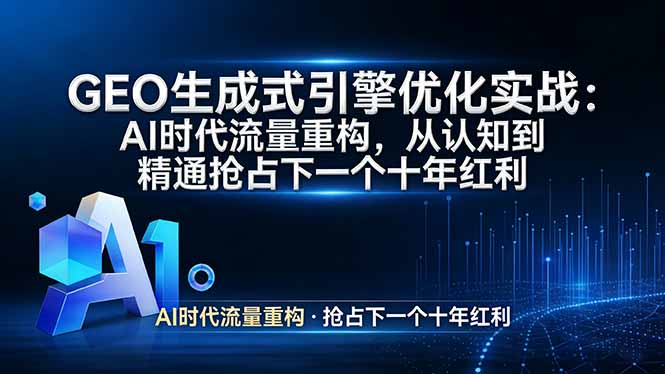 GEO 生成式引擎优化实战：AI时代流量重构，从认知到精通抢占下一个十年红利-海淘下载站
