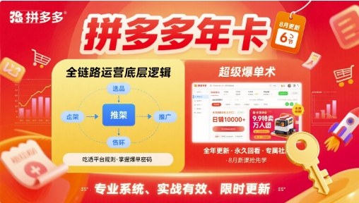 拼多多年卡，拼多多全链路运营底层逻辑，超级爆单术【更新26年1月】-海淘下载站