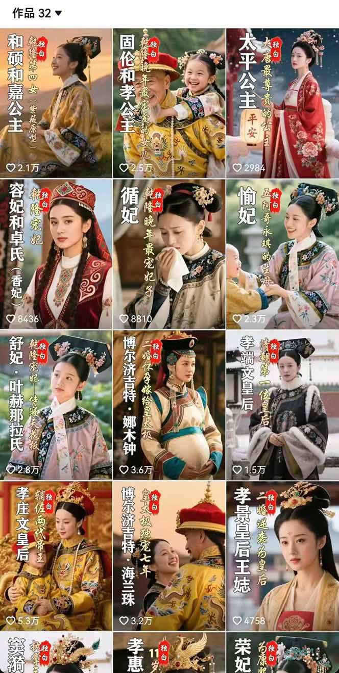 历史女性人物创作课:独白文案+AI克隆+蒙版剪辑,3个月涨粉22w+副业月入3w-海淘下载站