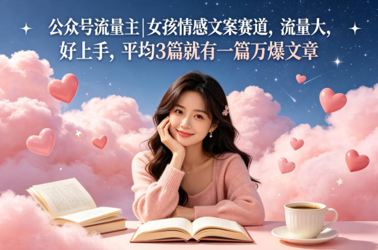 公众号流量主女孩情感文案赛道，流量大，好上手，平均3篇就有一篇万爆文章-海淘下载站