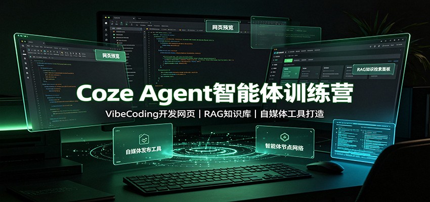 Coze Agent智能体训练营:VibeCoding开发网页,RAG知识库,自媒体工具打造-海淘下载站