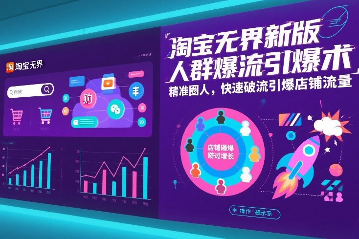 淘宝无界新版人群爆流引爆术，精准圈人，快速破流引爆店铺流量-海淘下载站