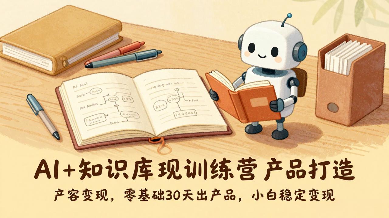 AI+知识库变现训练营,产品打造、内容创作、全平台变现,零基础30天出产品,小白稳定变现-海淘下载站