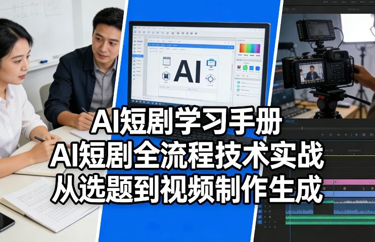 AI短剧学习手册，AI短剧全流程技术实战，从选题到视频制作生成-海淘下载站