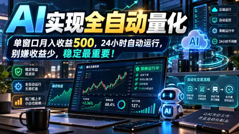 AI全自动量化项目，长期稳定可落地，0门槛躺赚稳定项目！-海淘下载站