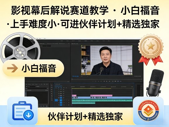 某大佬的影视幕后解说赛道教学，小白福音，上手难度小，可进伙伴计划+精选独家-海淘下载站