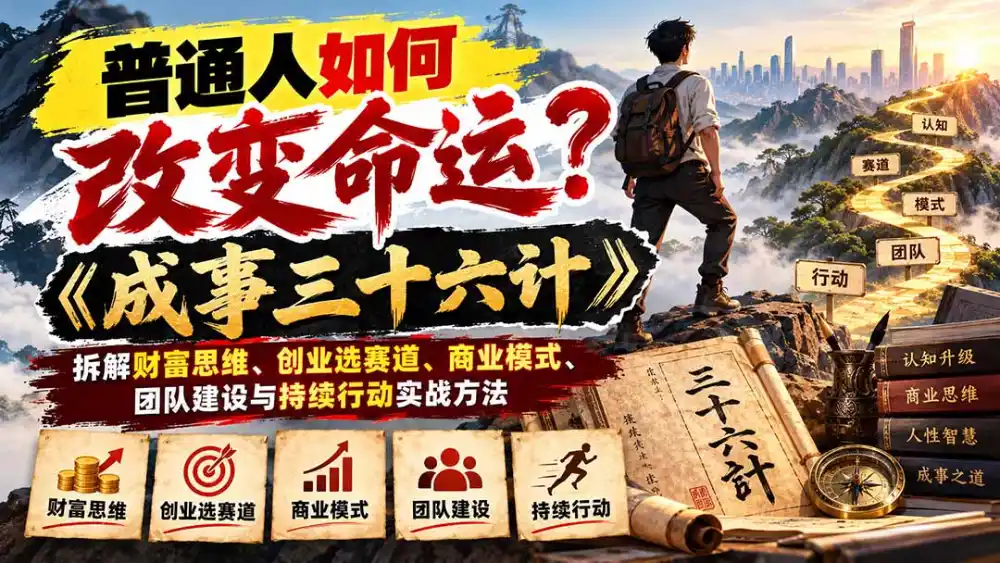 普通人如何改变命运？《成事三十六计》拆解财富思维、创业选赛道、商业模式、团队建设与持续行动实战方法-海淘下载站