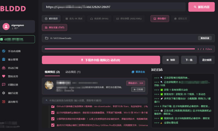 哔哩哔哩b站视频最新下载工具,支持合集下载,字幕、声音下载,BLDDD-海淘下载站