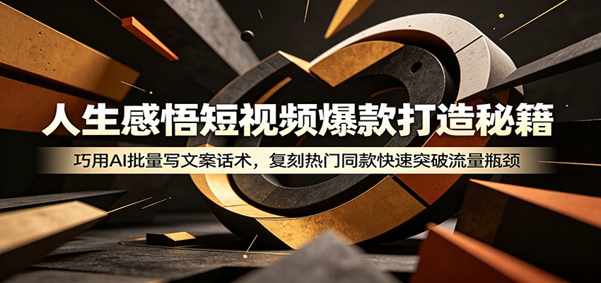 人生感悟短视频爆款打造秘籍:巧用A 批量写文案话术,复刻热门同款快速突破流量瓶颈-海淘下载站
