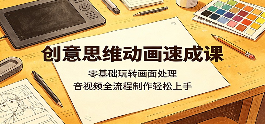 创意思维动画速成课:零基础玩转画面处理,音视频全流程制作轻松上手-海淘下载站