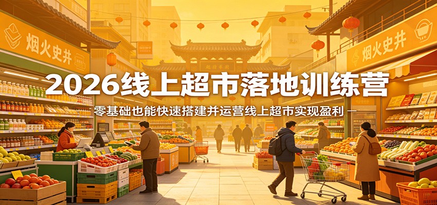 2026线上超市落地训练营，零基础也能快速搭建并运营线上超市实现盈利-海淘下载站