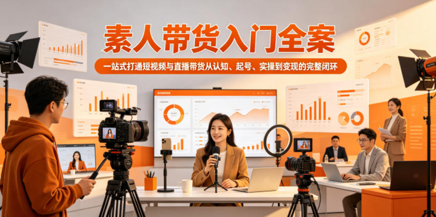 素人带货入门全案，一站式打通短视频与直播带货从认知、起号、实操到变现的完整闭环-海淘下载站